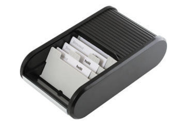 HELIT Visitenkarten-Box H6218095 schwarz 67x136x240mm