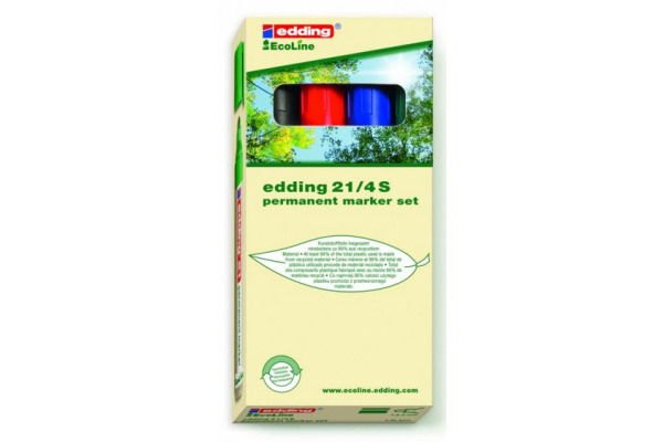 EDDING Permanent Marker 21 1.5-3mm 21-E4 4-farbig ass.