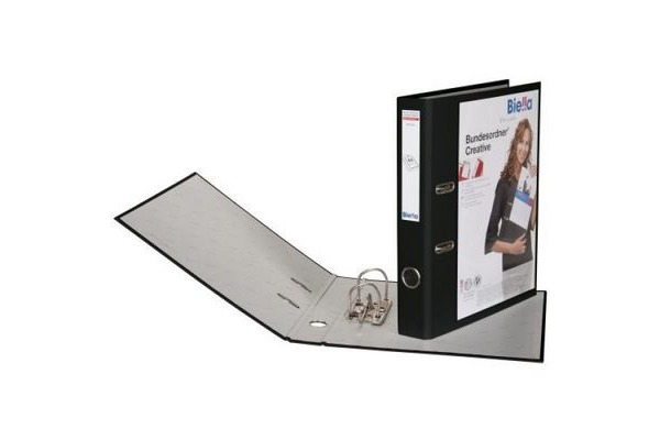 BIELLA Bundesordner Creative 4cm 10342402U schwarz mit Sichttasche A4