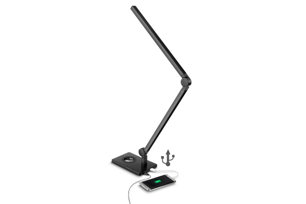 CEP Tischleuchte AGILE CLED0370S schwarz, dimmbar, Qi 7.2W