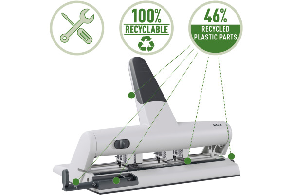 LEITZ Mehrfachlocher AKTO 4-6/6mm 51140084 hellgrau 30 Blatt