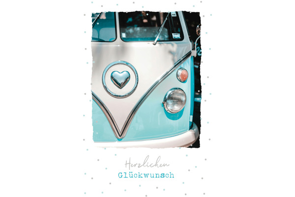 ABC Geburtstagskarte B6 52264 Bus mit Herz