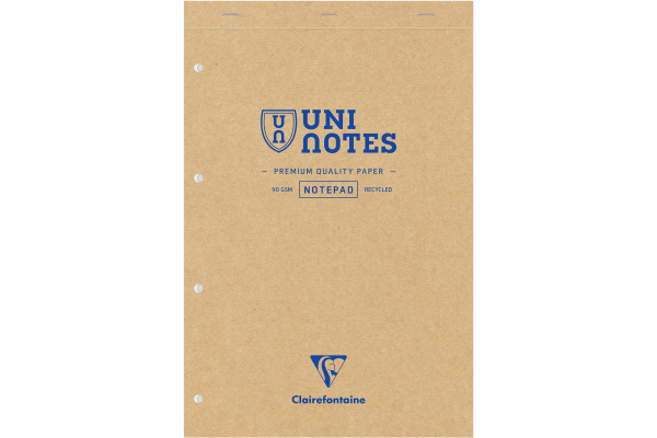 CLAIREFON Notizblock Uni Notes A4+ 9873C braun, kariert 70 Blatt
