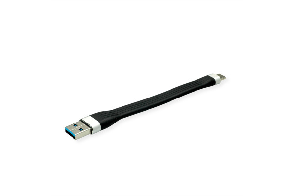 ROLINE USB-A-C, Lade & Datenkabel 11.02.901 Black, ST/ST, 3.2 Gen1 11cm