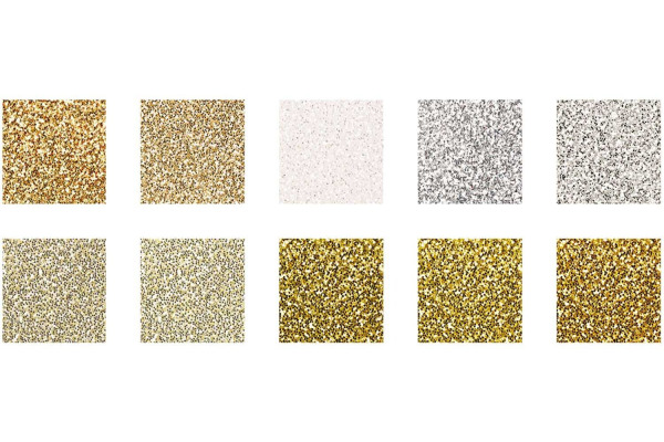 RICO DESI Glitterpapierblock A4 99001.50. Glamour 180g, 10 Blatt