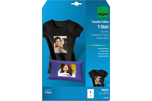 SIGEL Inkjet-Transfer T-Shirt A4 IP653 Textilien 6 Blatt