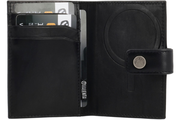 VALENTA Card Wallet Leather 588423 Black