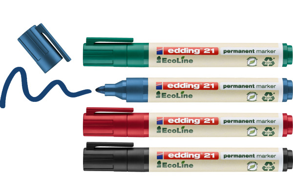 EDDING Permanent Marker 21 1.5-3mm 21-E4 4-farbig ass.