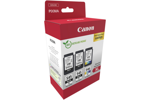 CANON Multipack Tinte XL schw/color PGCL545/6 Pixma iP2850 2xBKXL & 1xCMYXL