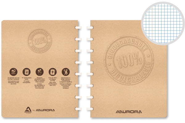ADOC Spiralbuch BIO A5 3055.150 braun, kariert 72 Blatt