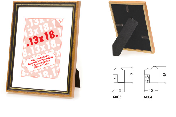 DEBEX Wechselrahmen 9x13cm 600403-90 Holz gold
