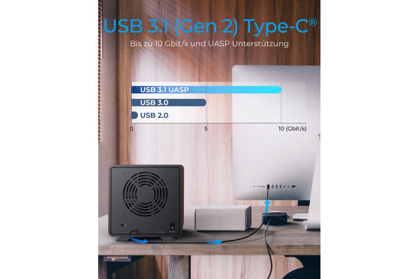 "ICY BOX Ext. Gehäuse 3.5"" 4x Single" IB-3804C3 USB 3.1 G2
