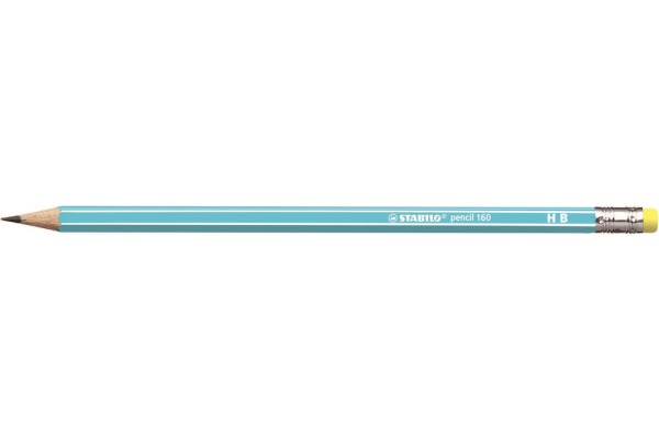 STABILO Bleistift 160 mit Gummi HB 2160/02HB hellblau