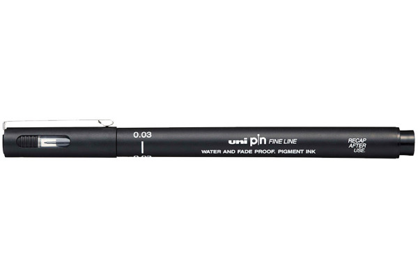 UNI-BALL Fineliner Pin 0.03mm PIN003-20 schwarz