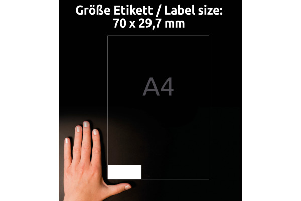 AVERY ZW. Universal-Etiketten 70x29.7mm 3489 weiss 3000 Stk./100 Blatt