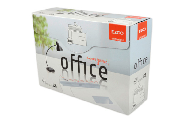 ELCO Couvert Office Fenster re. C5 74536.12 100g,hochweiss,Kleber 100 Stk.