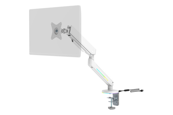 DELTACO RGB Single Monitor Arm GAM-134-W remote Ctrl. White