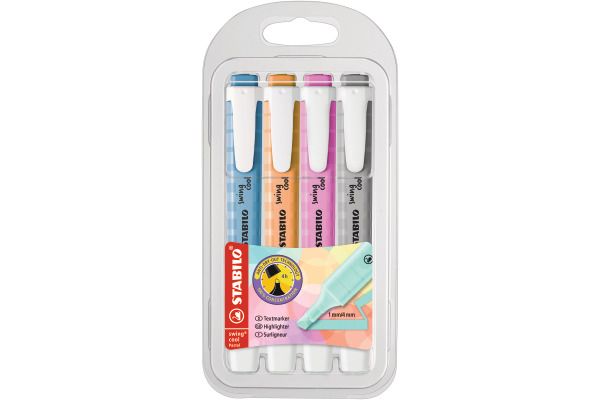 STABILO Swing Cool Leuchtmarker 1-4mm 275/4-08 4 Farben