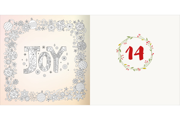 ARS EDITI Adventskalender 21x21cm 13622 Diamond, ausmalen u. Stickern