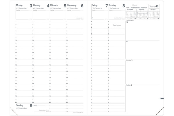QUO-VADIS Ersatzinhalt Minister 2027 015006Q 1W/2S Impala/Soho DE 16x24cm