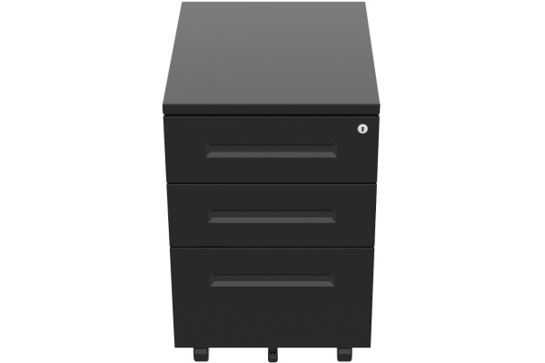 CONTINI Rollcontainer 109383 schwarz, 3 Schubladen