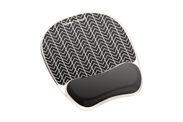 FELLOWES Mausmatte Photo 9653401 s/w zik,mit Handgelenkauflage