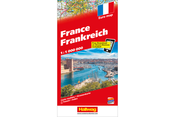HALLWAG Strassenkarte 382831047 Frankreich (Dis/BT) 1:1 Mio.