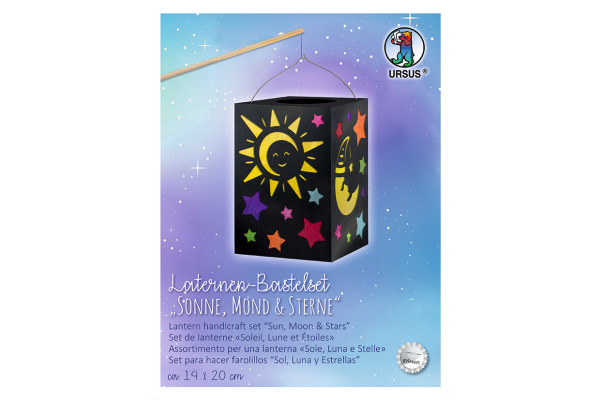 URSUS Laternenbastelset 14x20cm 2370099 Sonne, Mond & Sterne