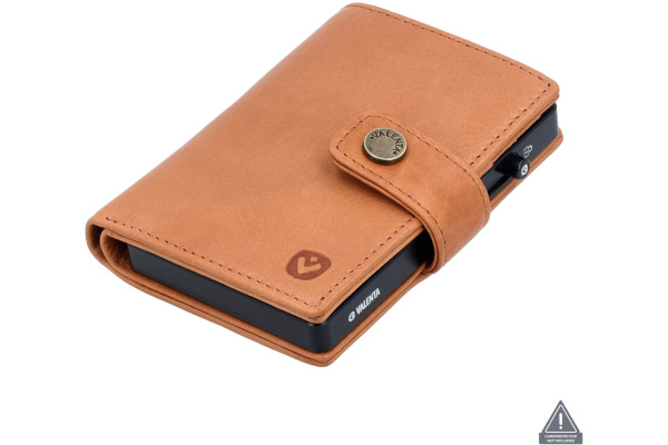 VALENTA Card Wallet Leather 588881 Luxe Tan