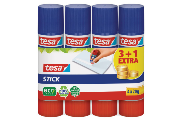 TESA Stick ecoLogo 4x20g 570880020 grün, 4 Stück