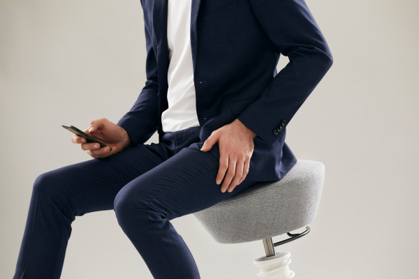 AERIS Sitzhocker Swopper 101STWHWH weiss/schwarz, mit Gleiter