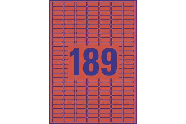 AVERY ZW. Etiketten 25,4x10mm L6036-20 rot 3780Stk./20Bl.