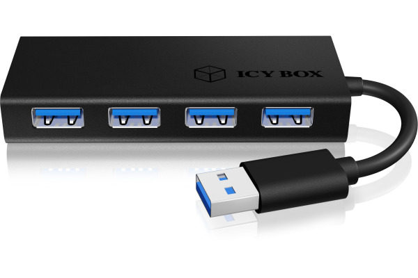 ICY BOX 4 Port Hub USB 3.0 IBAC6104B aluminum black