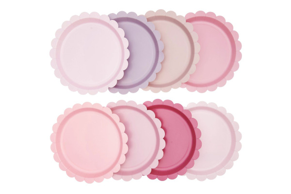 RICO DESI Pappteller 23cm 401000 Rosa Mix 8 Stück