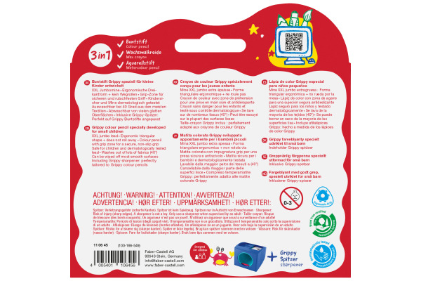 FABER-CA. Farbstifte Grippy 110645 inkl. Spitzer 16 Stück