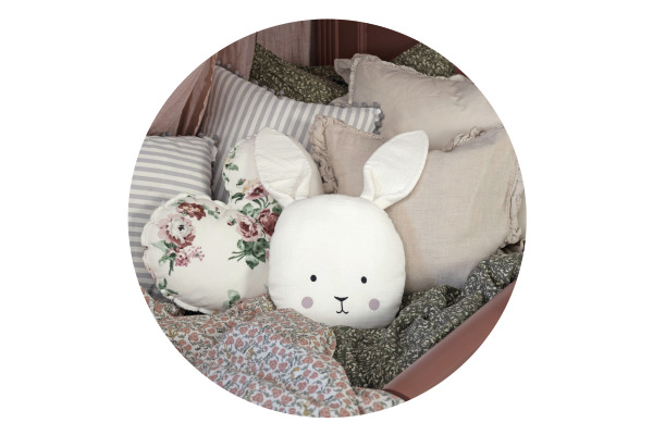 JABADABAD Kissen Hase K107 weiss 25x45cm