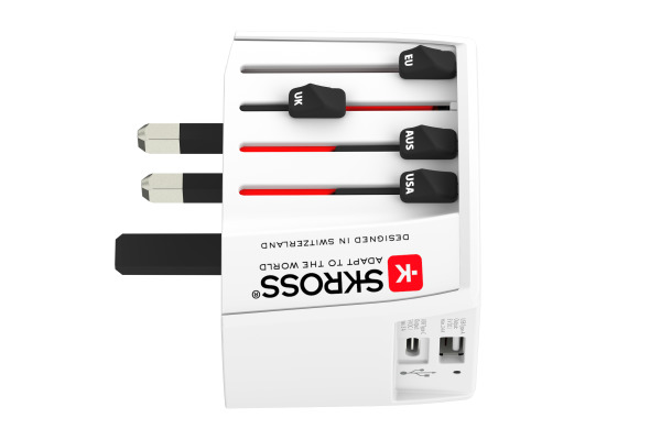SKROSS World Travel Adapter 1.302967 MUV USB AC (CH Version)