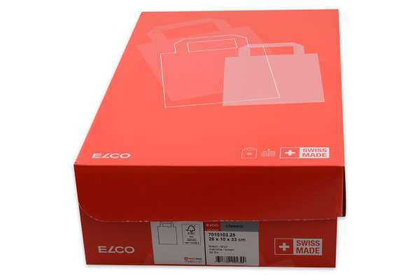 ELCO Tragetasche 26x10x33cm 7010103.2 mit Henkel, braun 50 Stück