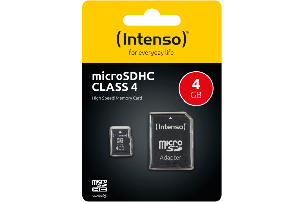 INTENSO micro SDHC Card Class 4 4GB 3403450 incl. SD Adapter