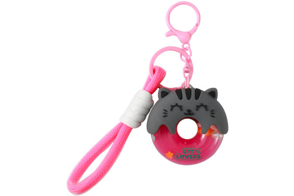 I-TOTAL Schlüsselanhänger Donut XL3067 Grey Cat