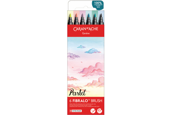 CARAN D'A Classic Fibralo Brush 0.5-5mm 186.802 Pastel 6 Stück