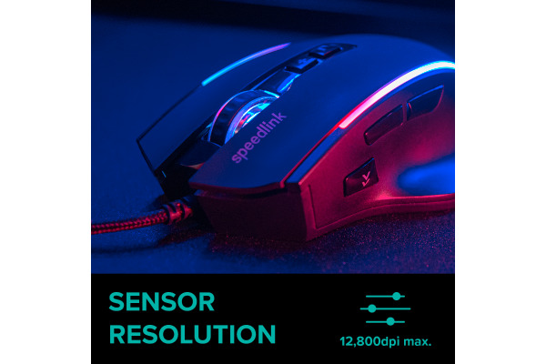 SPEEDLINK DECUS NX Gaming Mouse RGB SL-680024 Wired, Rubber-Black