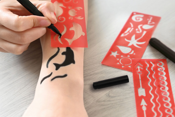EBERHARD Tattoostifte Set 559597 schwarz, Schablonen 2 Stk.