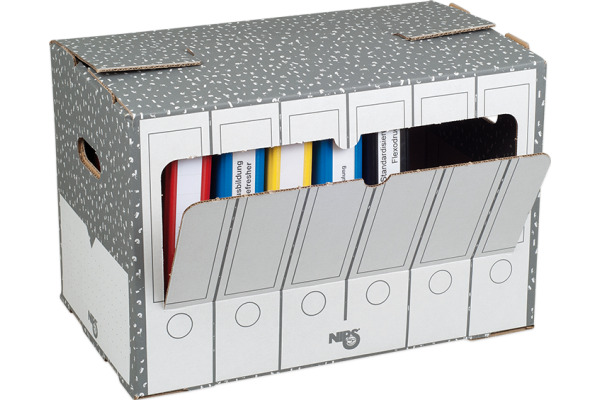 NIPS Ordner-Archivbox 852505124 505x318x335mm, grau/weiss