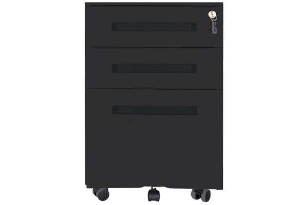 CONTINI Rollcontainer 109383 schwarz, 3 Schubladen