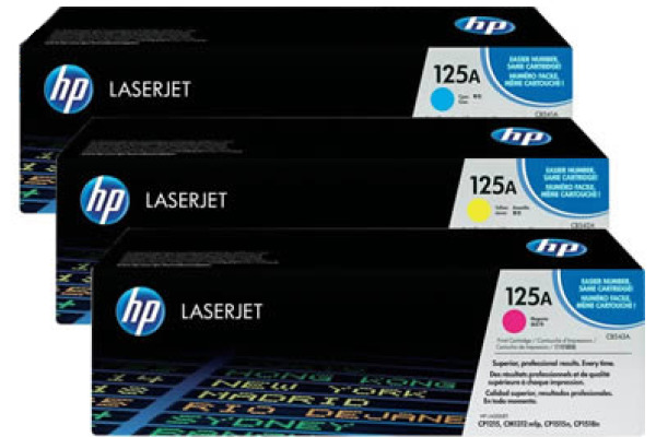 HP Toner Tri-Pack 125A CMY CF373AM Color LJ CP 1210 1400 Seiten
