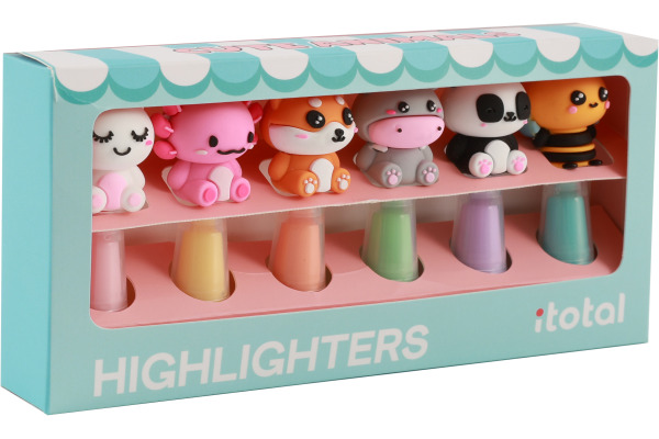 I-TOTAL Textmarker XL2306S Cute Animals, ass. 6 Stück
