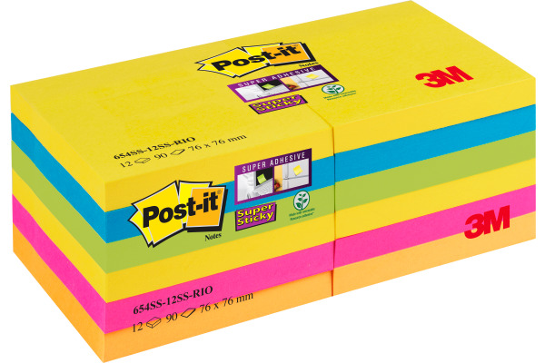 POST-IT Block Super Sticky Carnival 6556SSCAR 5-farbig 6x90 Blatt 127x76mm