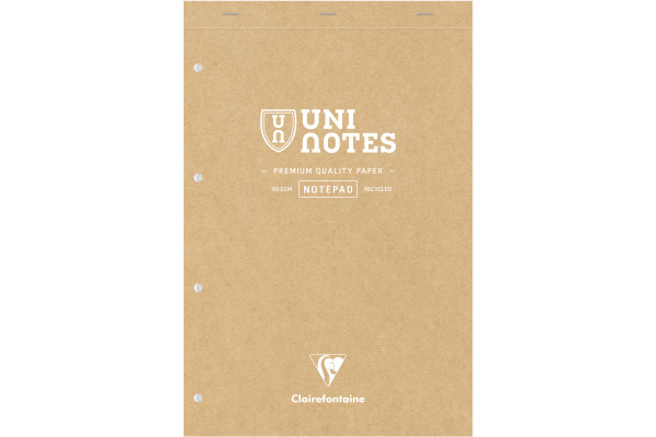 CLAIREFON Notizblock Uni Notes A4+ 9872C braun, kariert 70 Blatt