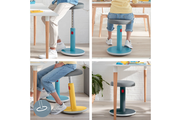 LEITZ Sitz/- Stehhocker Cosy 6518-0019 gelb Sitzhöhe 46-79cm